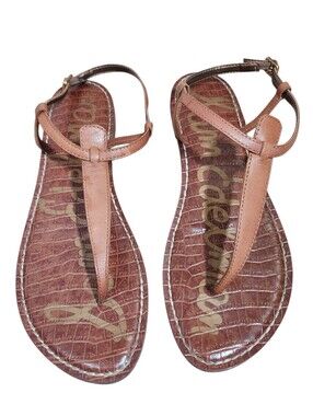 Sam Edelman Brown Leather Gigi Thong Sandals 11